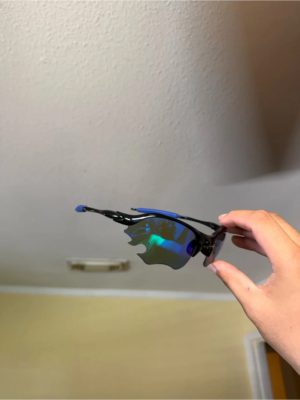 Blue Mirrored Sports Sunglasses for Oakley Accessories